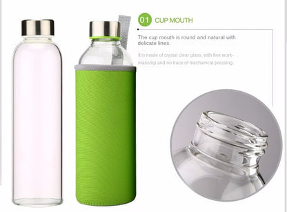 550ml Travel bottle Car Shatterproof hand Portable Glass Water Bottle new arrival Worldwide Store