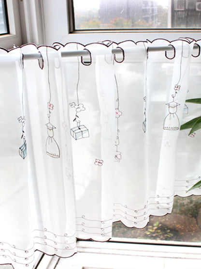Korean Cute Gift Coffee Curtain Half Curtain Short Curtain Screen Curtain Door Curtain Finished Bedroom Screen Cabinet