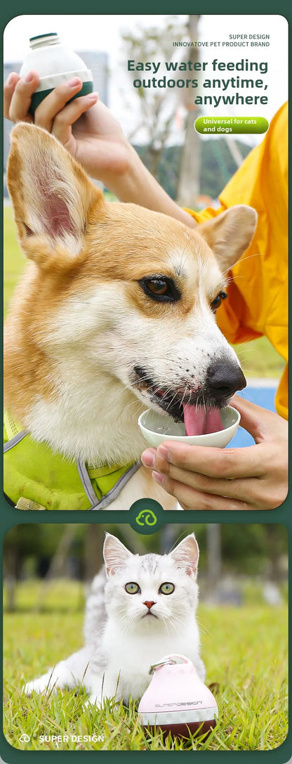 200ml Dog Travel Water Bottle Detachable Bowl Leak Proof Portable Food Feeder Small Dog Cat Supplies for Walking Hiking Travel