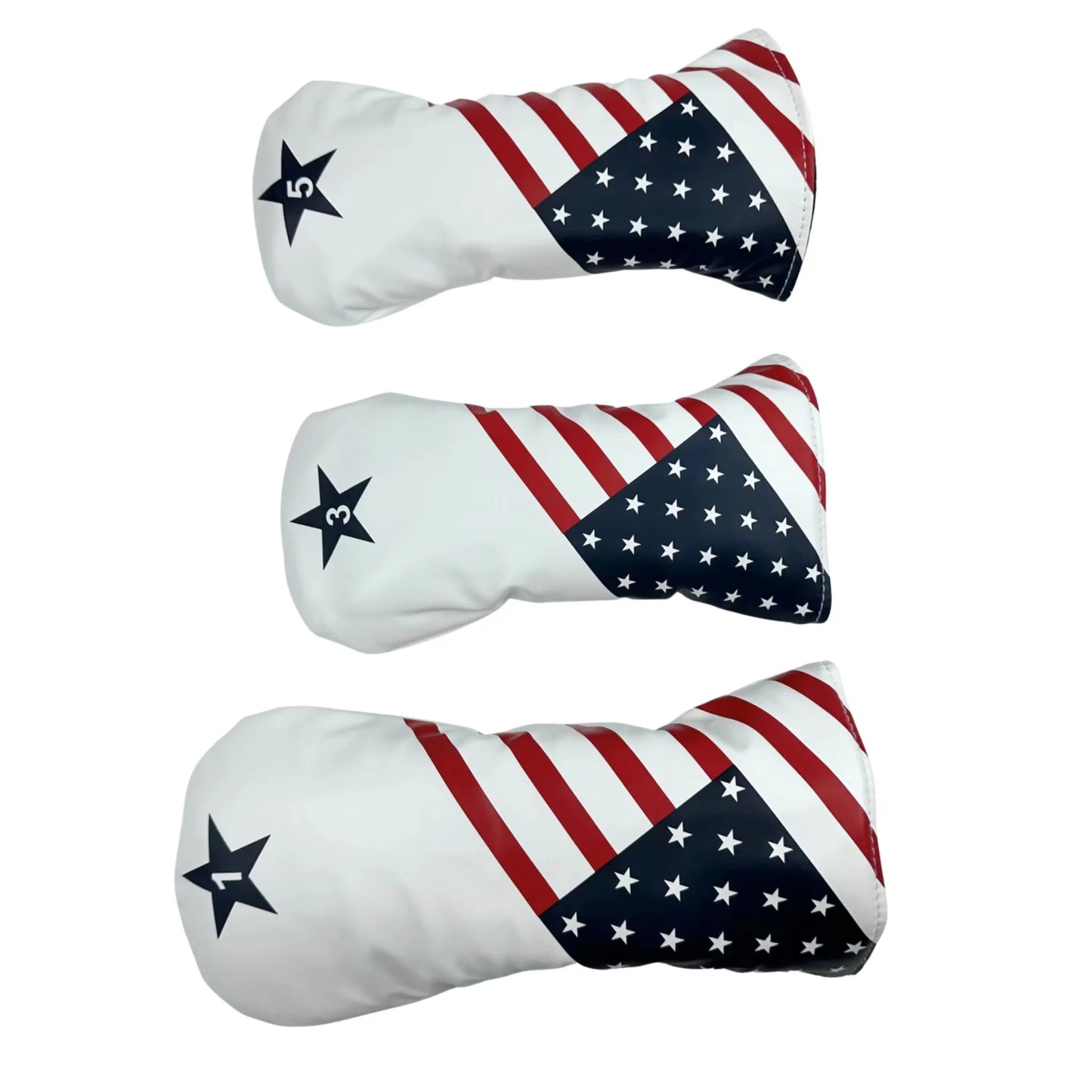 Golf star pattern Head cover Driver Head Covers Fairway Wood Head Covers Hybrid Head Covers Pu Leather