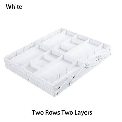 2/3 Tier Drawer Organizer Multi Level Collapsible Expandable Desk Organizer Trays for Office Supplies, Kitchen Gadgets Utensils