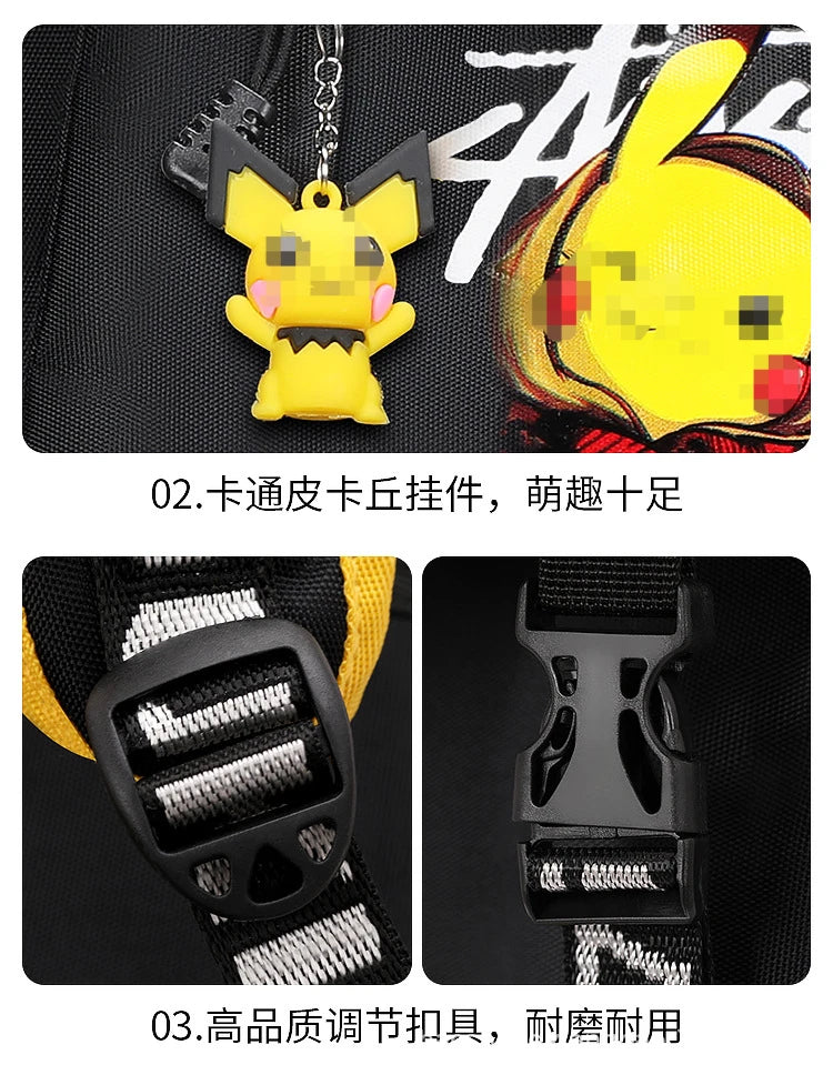 TAKARATOMY Backpack Trolley School Bag Pikachu School Bag Stationery Storage Backpack Multifunctional Travel Bag School Season