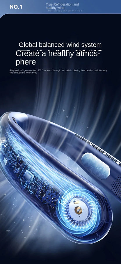 10000mAh Portable Neck Fan Mini Bladeless Silent Neckband Fan USB Rechargeable 3 Speeds Mute Wireless Electric Neck Cooler Fans