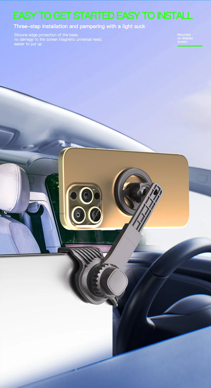 Magnet Car Mounted Display Screen Mobile Phone Holder 360 Degree Freely Rotation Foldable Mount Usded for Car Electric Vehicle