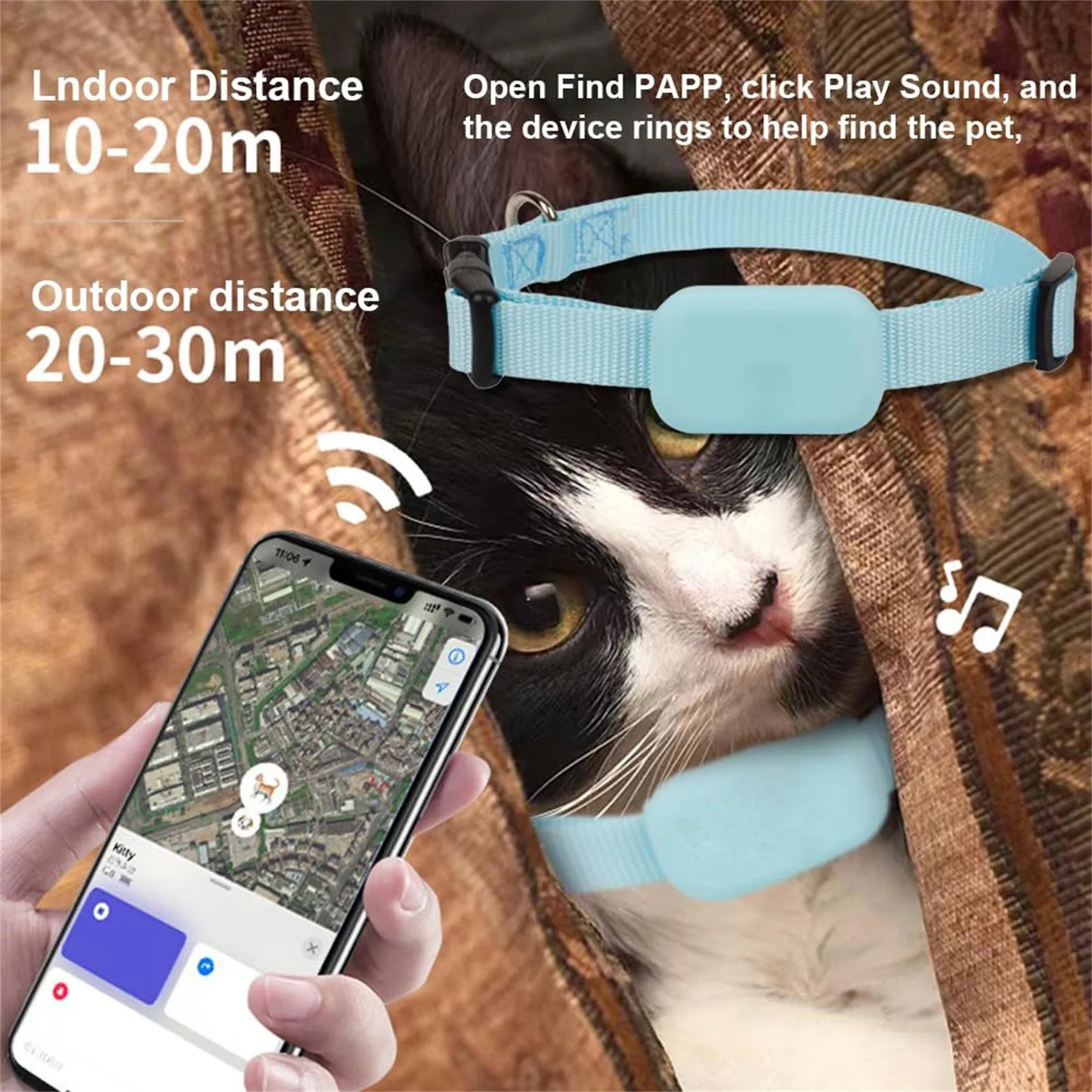 Pet Gps Real-Time Tracking Collar Device Anti-Lost Smart Collar Pet Dog Activity Detection App, Adapted To Ios System