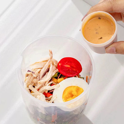 Portable DIY Salad Cups Breakfast Cereal Nut Yogurt Container Set with Fork Sauce Bottle Picnic Food Container Bento Lunch Box