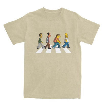 Mens T Shirt Simpsons DAD Sidewalk T-Shirts Fashion Summer Tees Aesthetic Design Cotton Clothing Gift