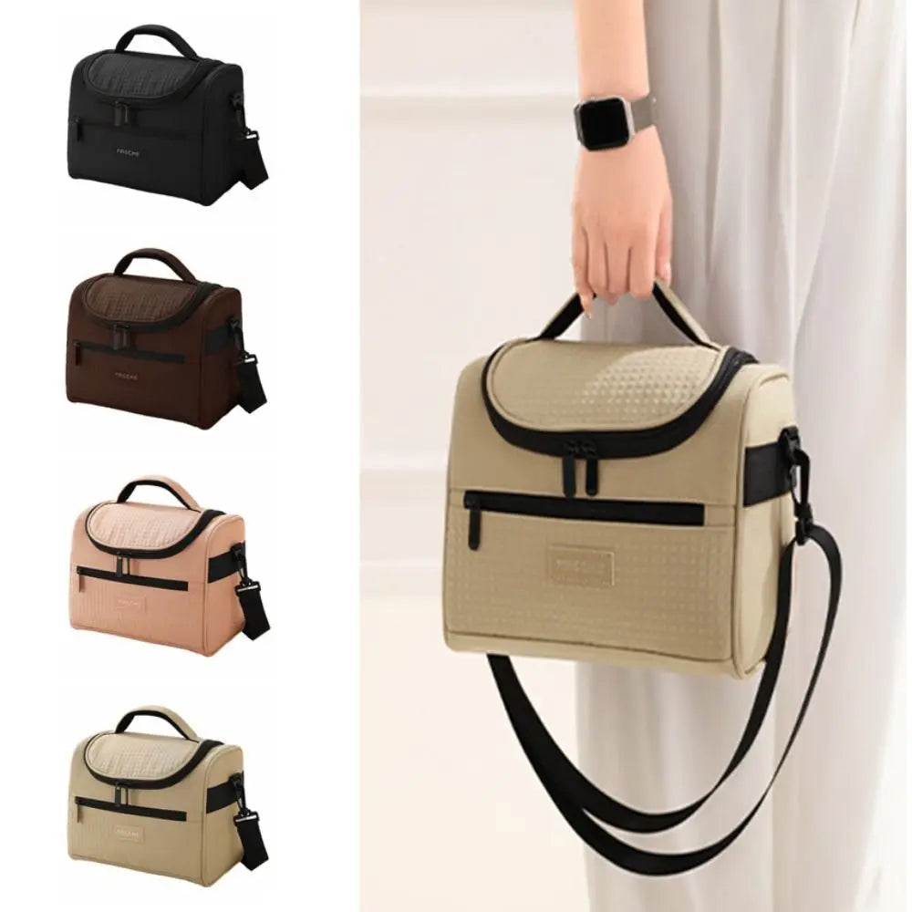 Reusable Zipper Handle Lunch Box Large Capacity Sturdy Lunch Tote Bag Waterproof Hand-held Tote Food Container Foods Storage