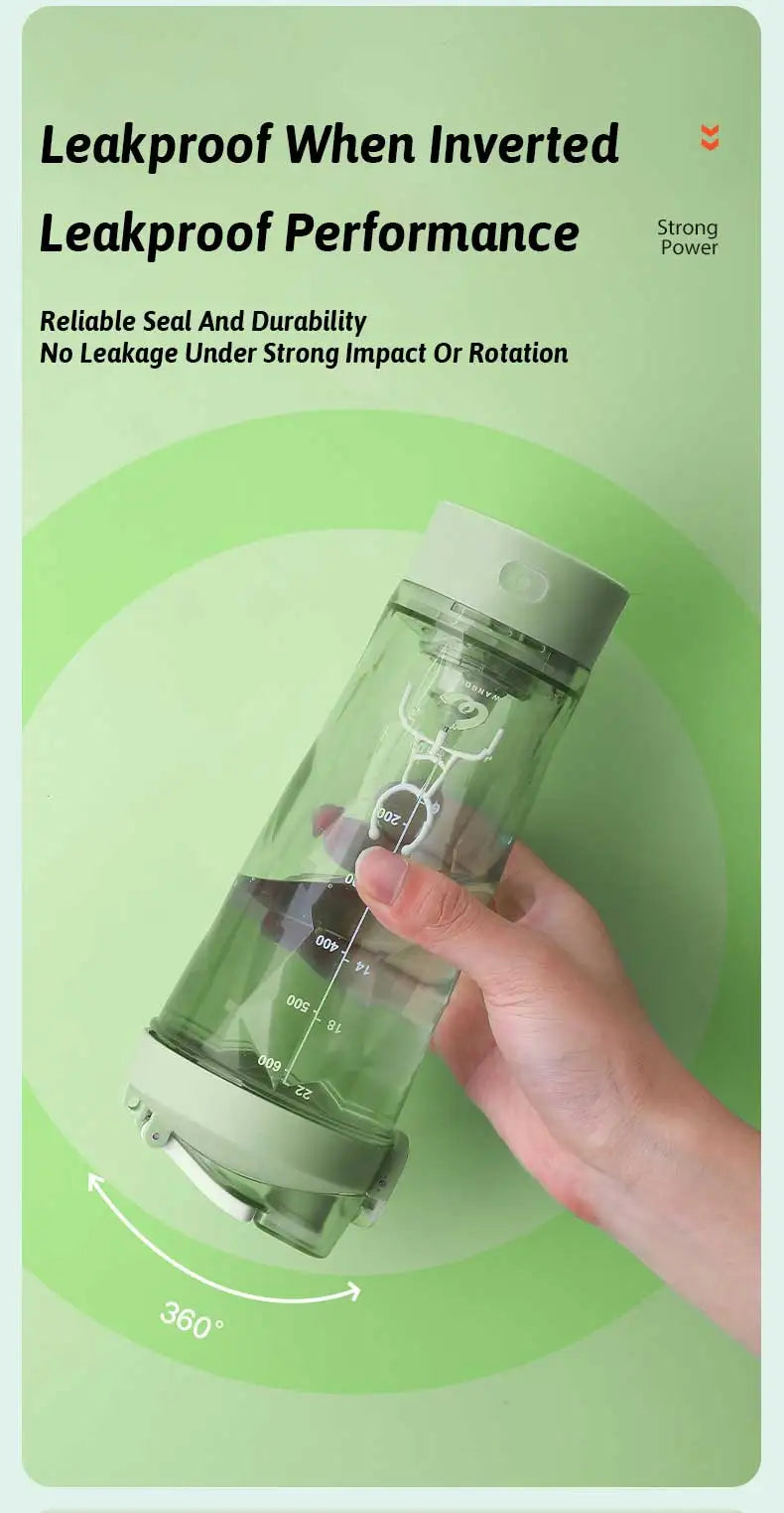 Portable Mixing Cup 600ml Protein Shaker Bottle Fully Automatic Blender Kettle USB Rechargeable Multipurpose for Gym Outdoor