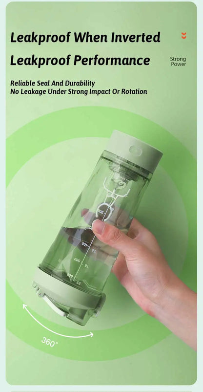 Portable Mixing Cup 600ml Protein Shaker Bottle Fully Automatic Blender Kettle USB Rechargeable Multipurpose for Gym Outdoor