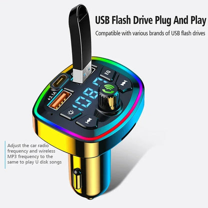 Xiaomi Car Electronics Accessories FM Transmitter Bluetooth 5.1 Multimedia Player PD USB-C Fast Charging Car Accessories