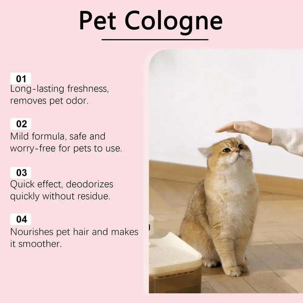 100ml Deodorizing Dog Spray Mild Kitten Odor Removal Natural Deodorizer Perfume Spray for Dogs Cats Long-lasting Odor Control