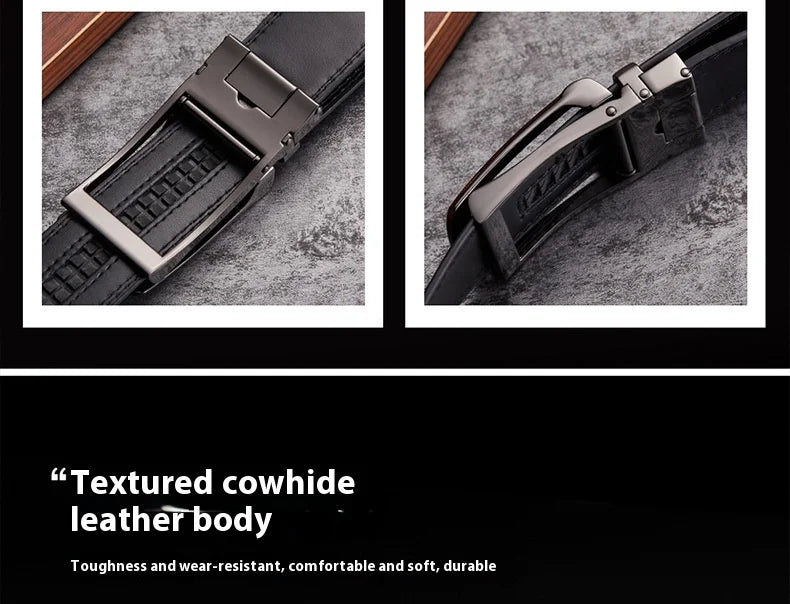 High quality men's automatic belt, business belt, adjustable belt, luxury belt, cowhide belt, ratchet belt
