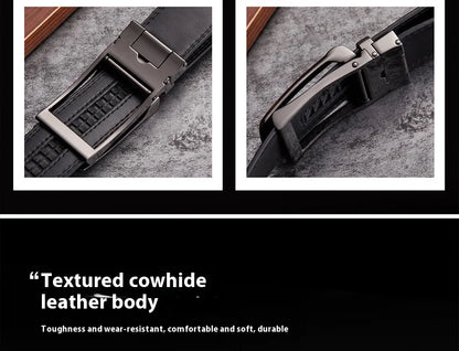 High quality men's automatic belt, business belt, adjustable belt, luxury belt, cowhide belt, ratchet belt