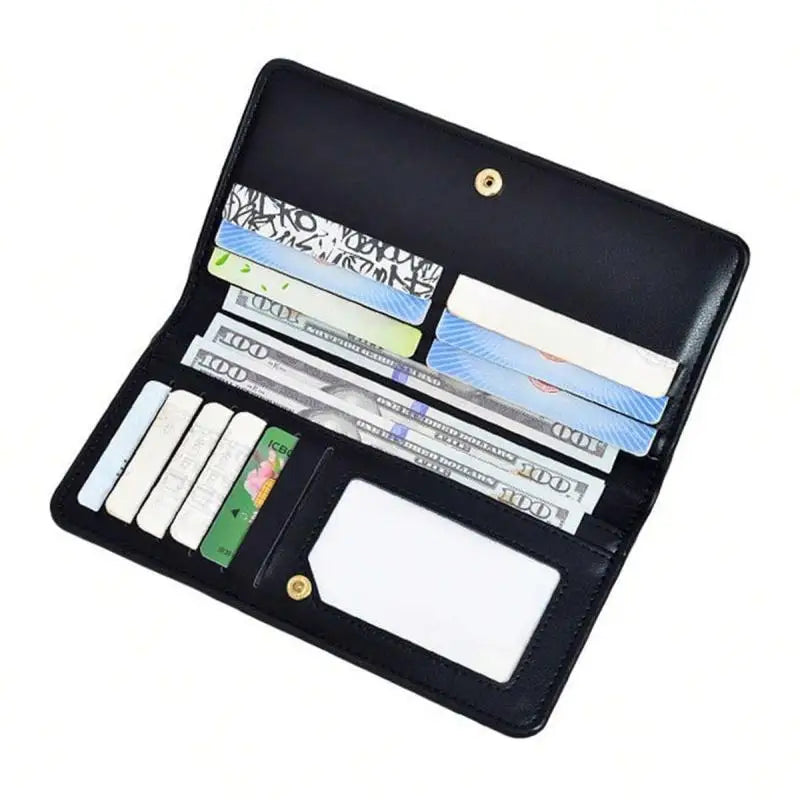 RFID Blocking Ultra-Thin Wallet for Women, Multi-Card Check Credit Card Bag, Multi-functional Zipper Buckle, Long Fashion wallet