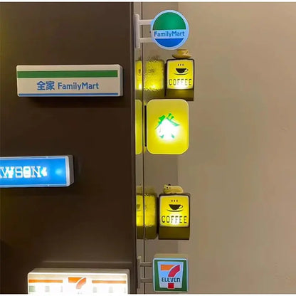 New Convenience Store Refrigerator Stickers Magnetic Fridge Stickers Lightbox Toy Model Light Signs Home Decorative Ornaments
