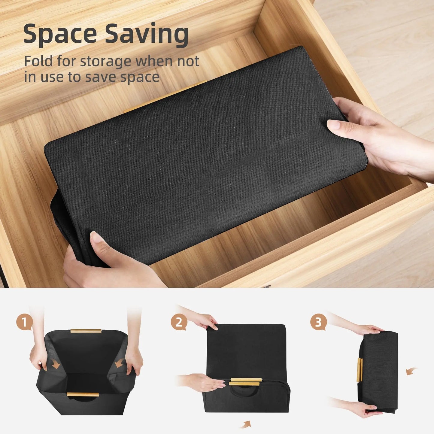 Extra-Large Laundry Hamper with Handles Freestanding Tall Dirty Clothes Basket for Bedroom Bathroom Dorm Laundry Baskets