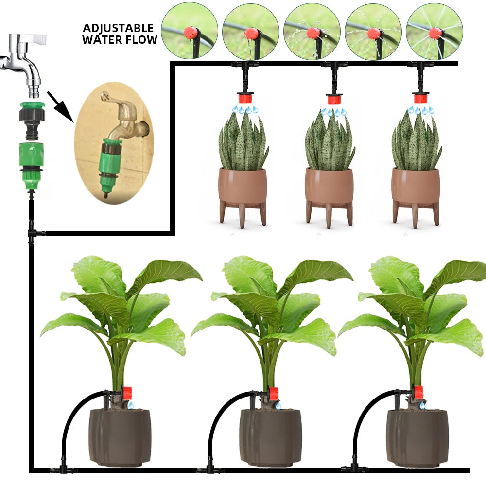 Watering System With Timer Micro Drippers For Irrigation Drip Irrigation System Watering Set Water Plant System Automatic