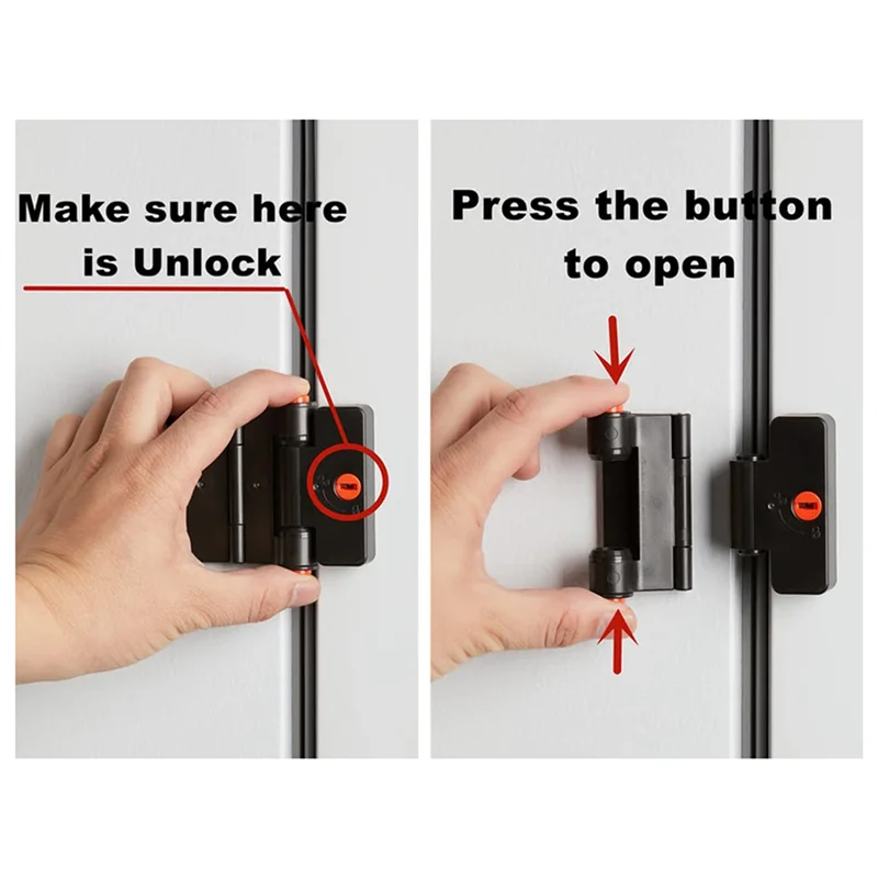 SOFT-Refrigerator Door Locks, Double Button Bonded Refrigerator Locks, Keyed File Drawer Locks Child Proof Freezer Door Locks