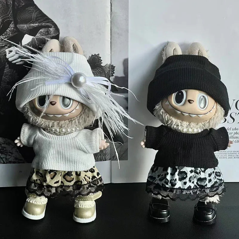 Labubu 17cm Doll Outfits Luxury Vinyl Doll Clothes 1st & 2nd Generation Compatible Delicate Baby Toy Accessories Kids Fashion