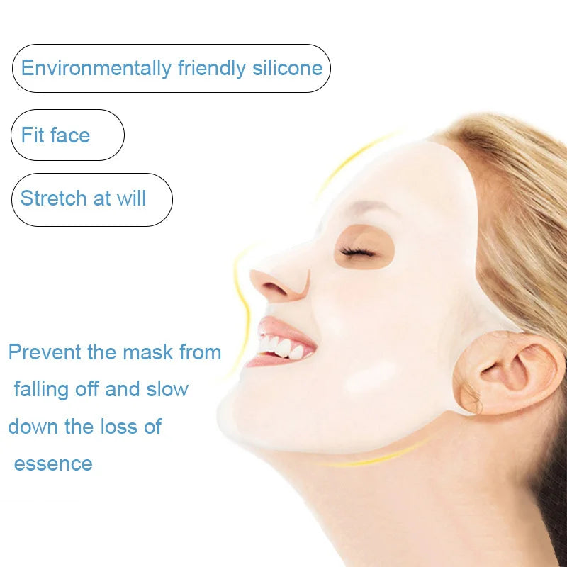Silicone Mask For Nourishing Skin - Silicone Mask Cover Reusable, 3D Anti-Evaporation Face Sheet Mask Protective Case