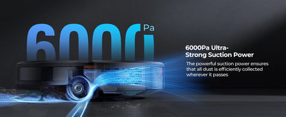 Laresar Robot Vacuums and Mop Combo 6000Pa Suction Auto Carpet Boost Self-Charging Super-Slim Robotic Vacuum Cleaner