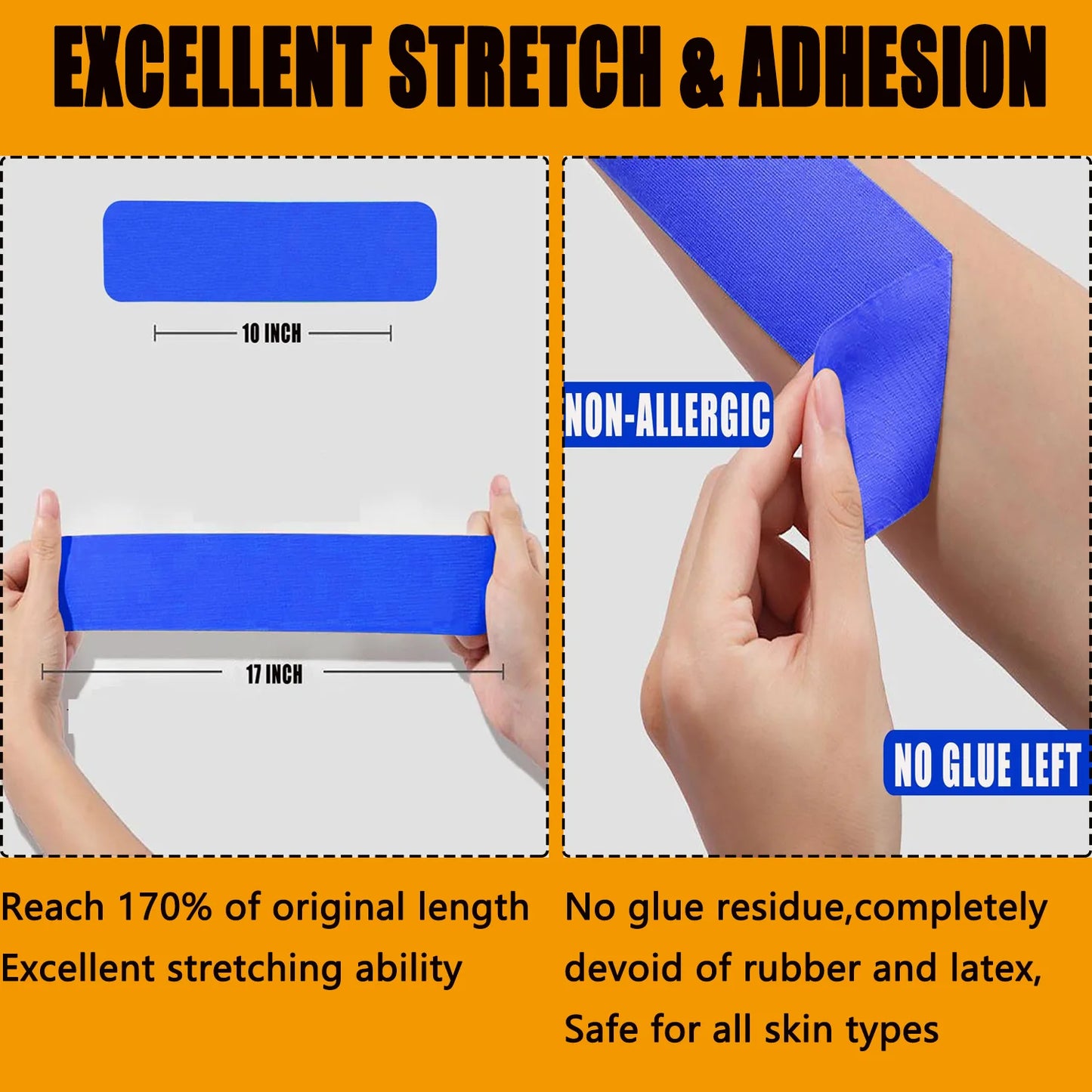 Kinesiology Tape Pro Athletic Sports Tape20 Precut Strips Sports Bandage Waterproof Breathable Latex Free Elastic Sports Tape