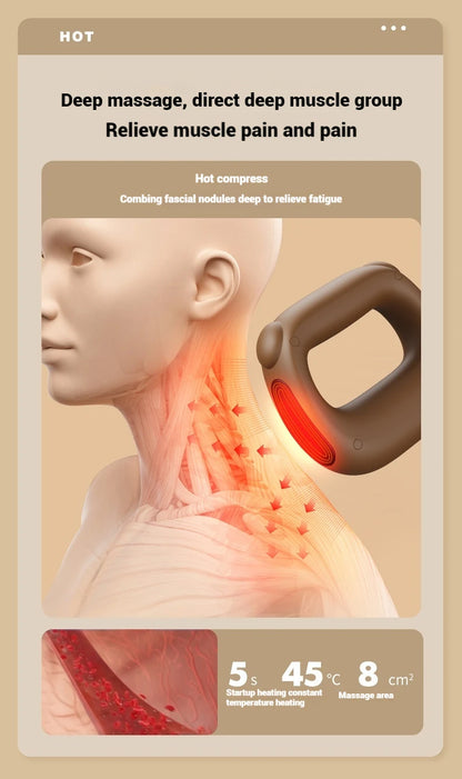 Portable Electric Muscle Massage Gun - Deep Tissue Fascia Massager for Neck, Foot & Full Body Relaxation Mini Massage Gun