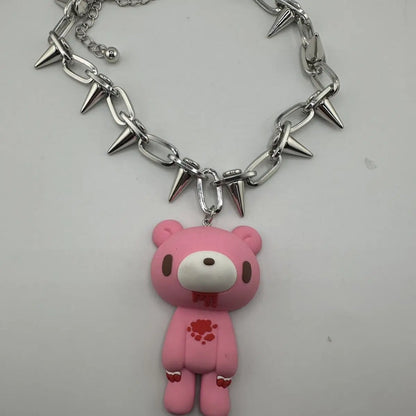 Accessories Series Cute Creative Handmade Melancholic Bear Necklace Fashion Accessories Y2k Style Accessories Children'S Gifts