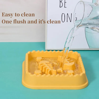 Pet Slow Food Bowl Anti-choking Feeder PP Plastic Dish Bowl Home Dog Eating Plate Anti-gulping Feeding Supplies