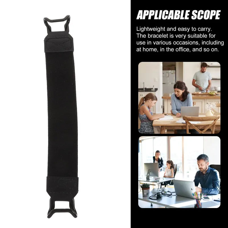 Portable Anti Drop Back Adhesive Band Tablet Hand Strap Holder For Single Hand Operation Elastic Grip Black 3x19cm Tablet