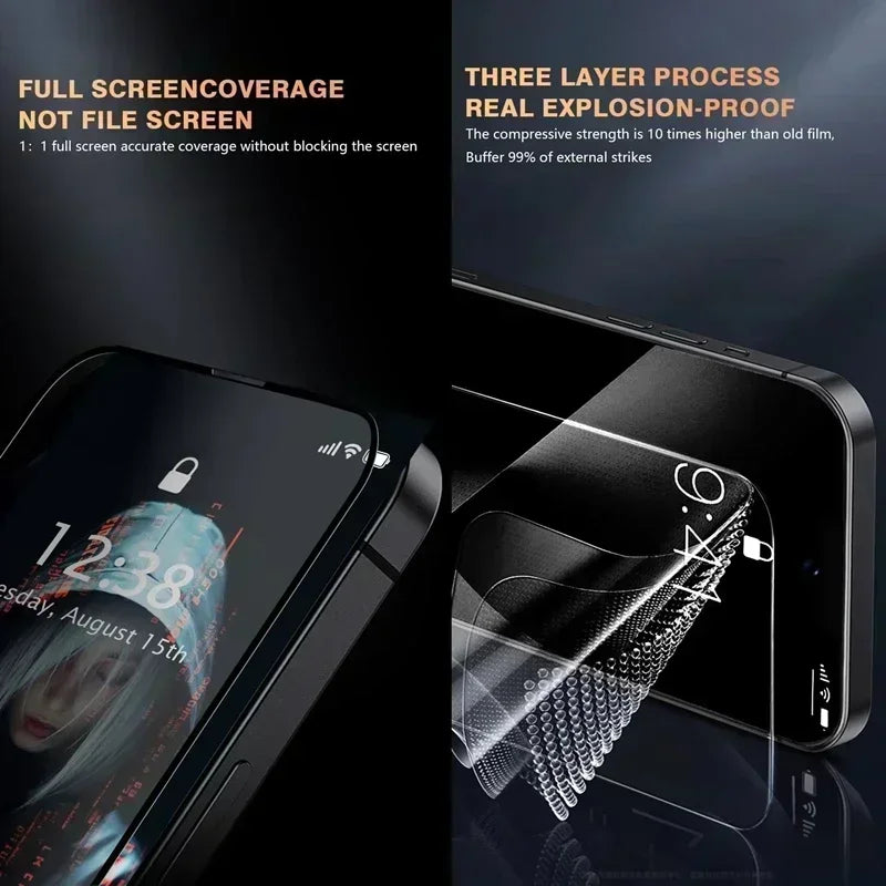 3Pcs Privacy Screen Protector for IPhone 16 12 13 14 15 Pro Max Mini Full Cover Anti-spy Glass for IPhone 11 XR X XS MAX 8 Plus