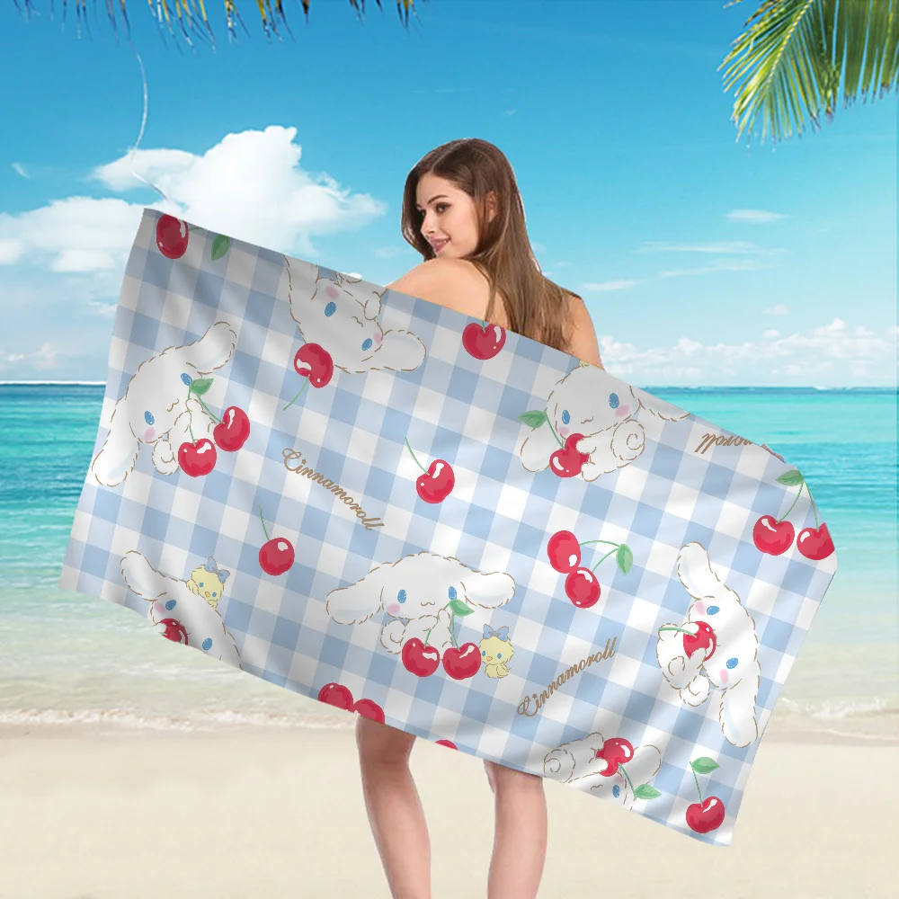 Cartoon C-Cinnamorolls Cartoon Beach Towel Cute Kawaii Room Decor Bath Girls Children Hand Towels For Bathroom Shower
