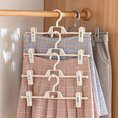 3/6Pcs Pants Skirts Non-slip Clips Hanger Wardrobe Attachable Clothes Organizer Household Space-saving Trousers Drying Racks