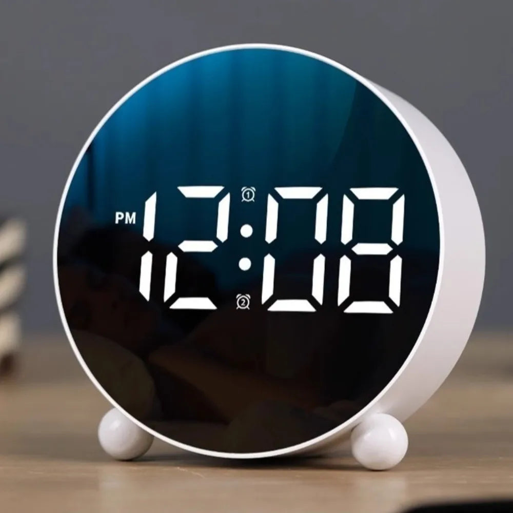 Desktop Clock Digital LED Clock 2Sets Alarm Mute Electronic Clock Plastic Adjustable Brightness Digital Alarm Clock Travel 알람시계