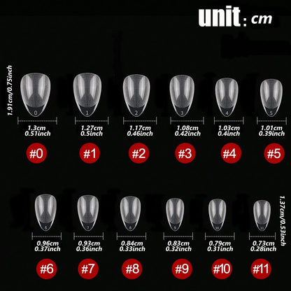 240PCS Short Almond Nail Tips Soft Gel Pre-Shaped Acrylic Nail Tips Half Matte Full Cover Nail Tips Clear Gelly Press on Nail