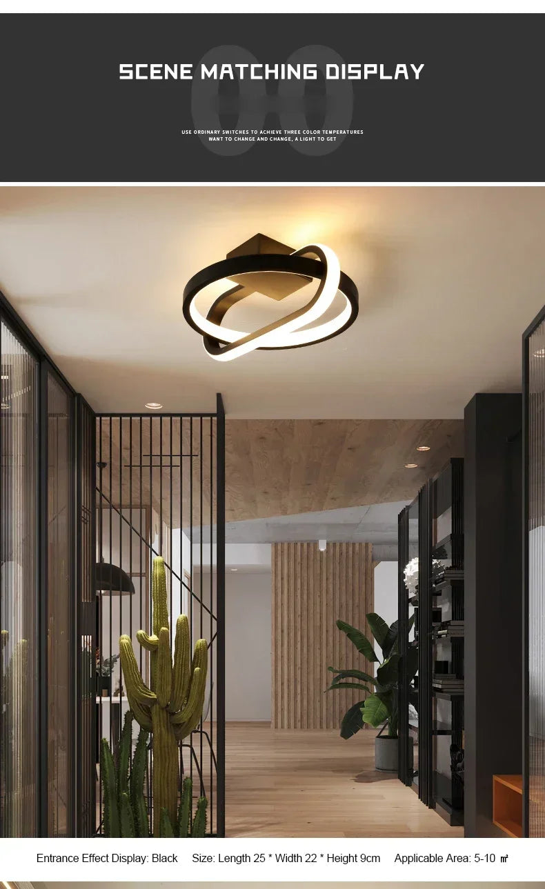 LED Strip Aisle Ceiling Lights Modern Minimalist Living Room Lamps For Balcony Entrance Staircase Home lighting Led 3 color
