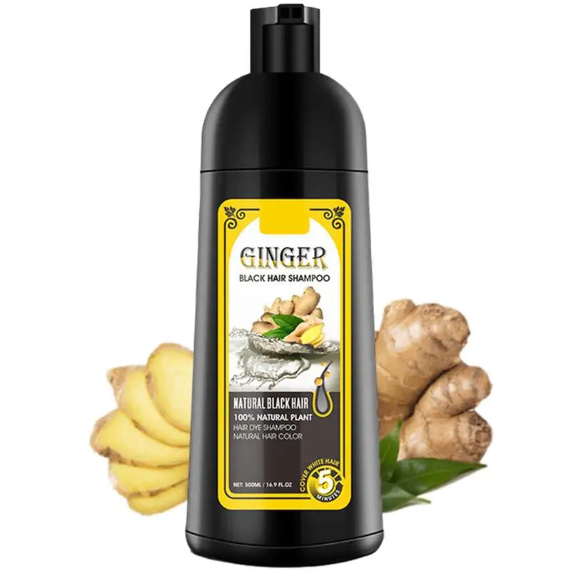 500ml Herbal Hair Dye Black Hair Shampoo Black Hair Color Shampoo Black Hair Dye Covering White Hair Shampoo ginger Shampoo