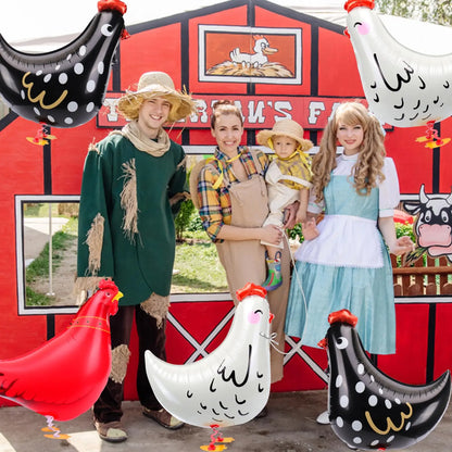 9PCS Animal Balloon Farm birthday decorations, 3 styles Chicken walking Balloon Animal Balloon Farm party decorations farm