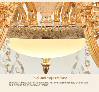 Flower Glass Lampshade Crystal Pendant Lamp Living Room Dining Room Bedroom Hall Villa New Design Hot Sale Decorative Chandelier