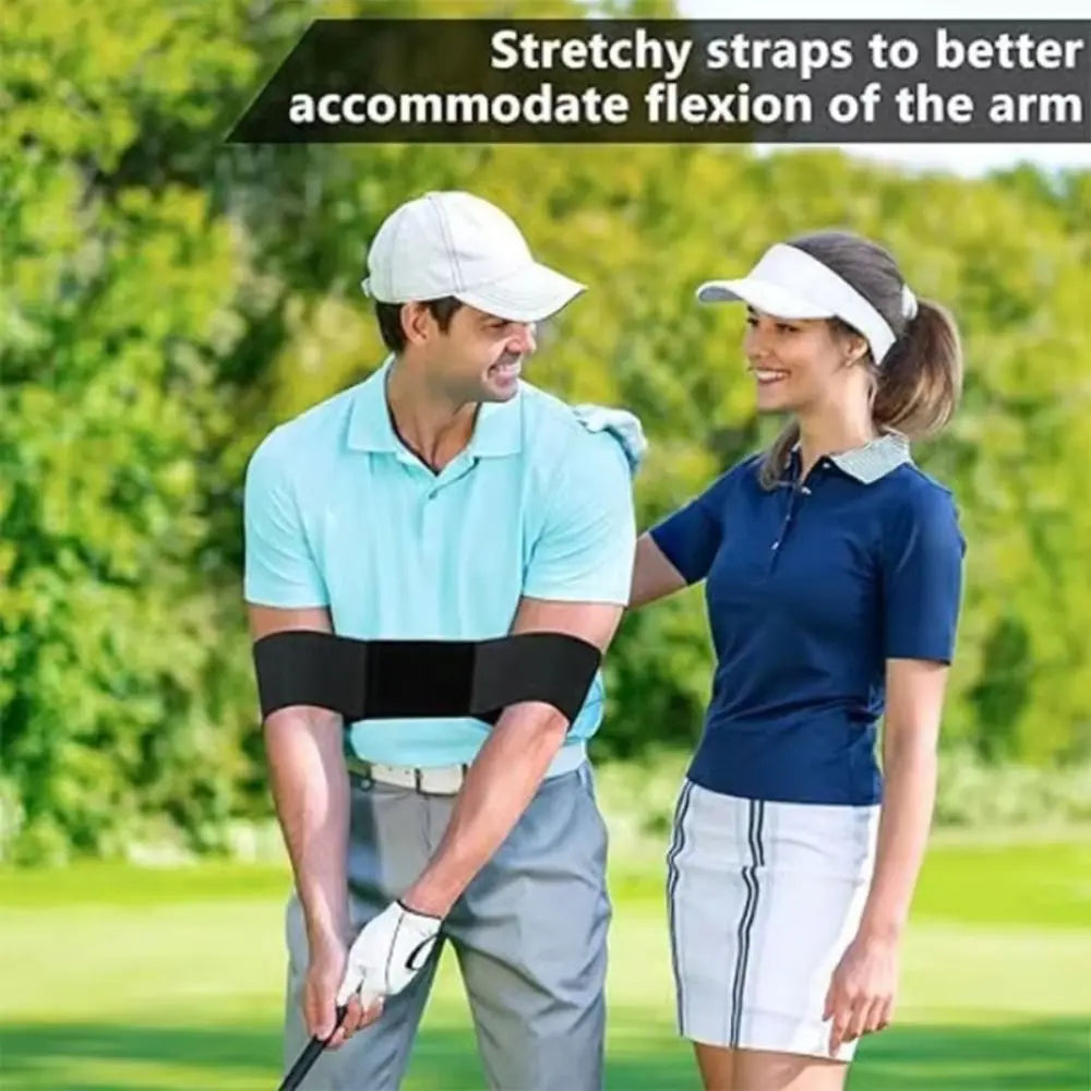 Posture Correction Golf Swing Trainer Connected Arms Elastic Strap Golf Training Aids Black Professional Golf Posture Corrector