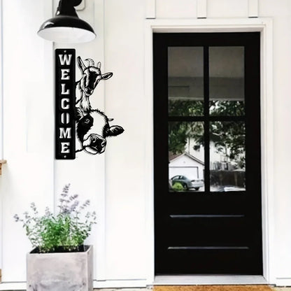 HelloYoung Decorative Signs Plaques,Farm House Sign, Cow Sheep Sign, Welcome Farm Sign ,Farm Wall Art Barn Decor, Ranch Decor