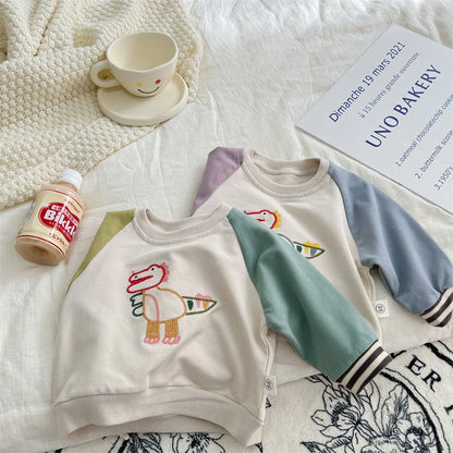 Baby Clothing Embroidery Girls Sweatshirts Pathchwork Boys Hoodie