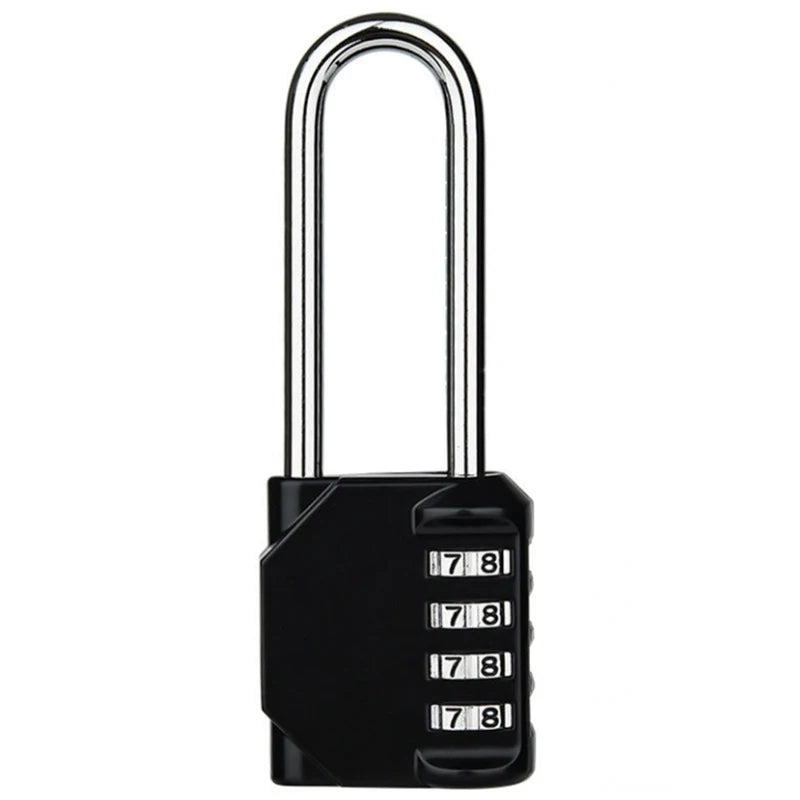 Combination Padlock Outdoor 4 Digit Long Shackle Waterproof Password Padlock Pad Lock For School Locker Gym Locker Fence Gate