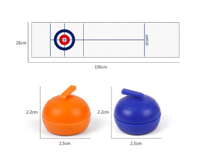 Family Fun Board Games for Kids & Adults: Tabletop Curling Game with 8 Rollers & Shuffleboard Pucks!