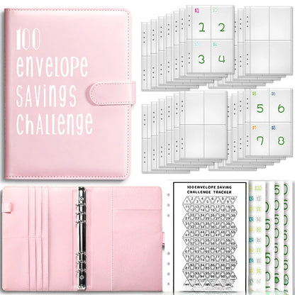 100 Envelope Cash Savings Challenge, Saving Challenge Envelop Book, Budget Envelope Financial Assistant, A5 Size Cash Binder