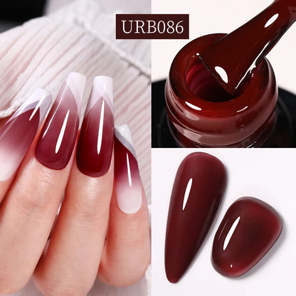 UR SUGAR 7ml Pale Pink Rubber Base Gel Nude Color Semi Permant Soak Off UV LED Self-leveling Gel Varnishes Great Coverage