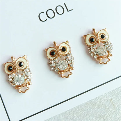 10 PCS Gold Exquisite Owl Clothing Accessories DIY Accessories Pendant Bracelet Pendant Accessories