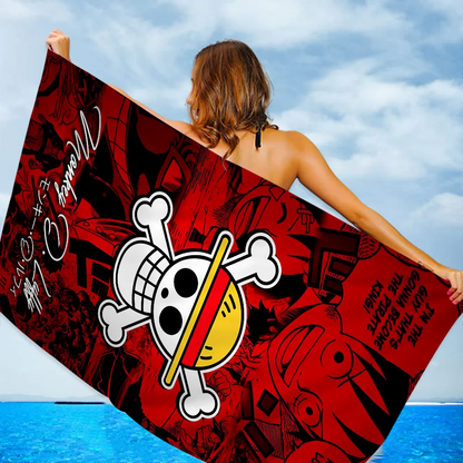 Japanese Anime One P-Piece Cartoon Beach Towel Cute Kawaii Room Decor Bath Girls Children Hand Towels For Bathroom Shower