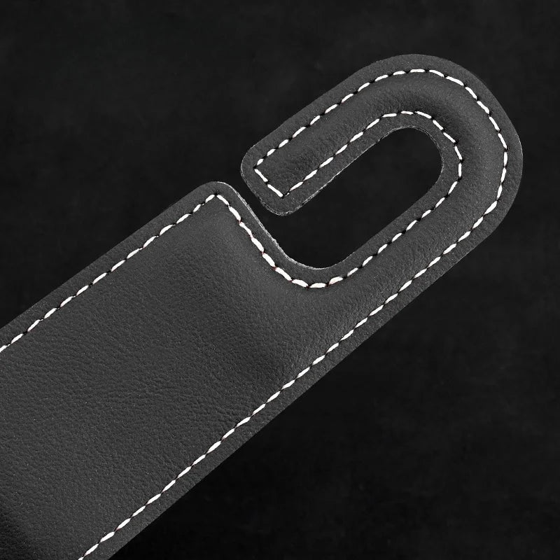 1pc car seat headrest hook, PU leather hook can hang storage box, wallet jacket, umbrella, grocery bag, internal accessories